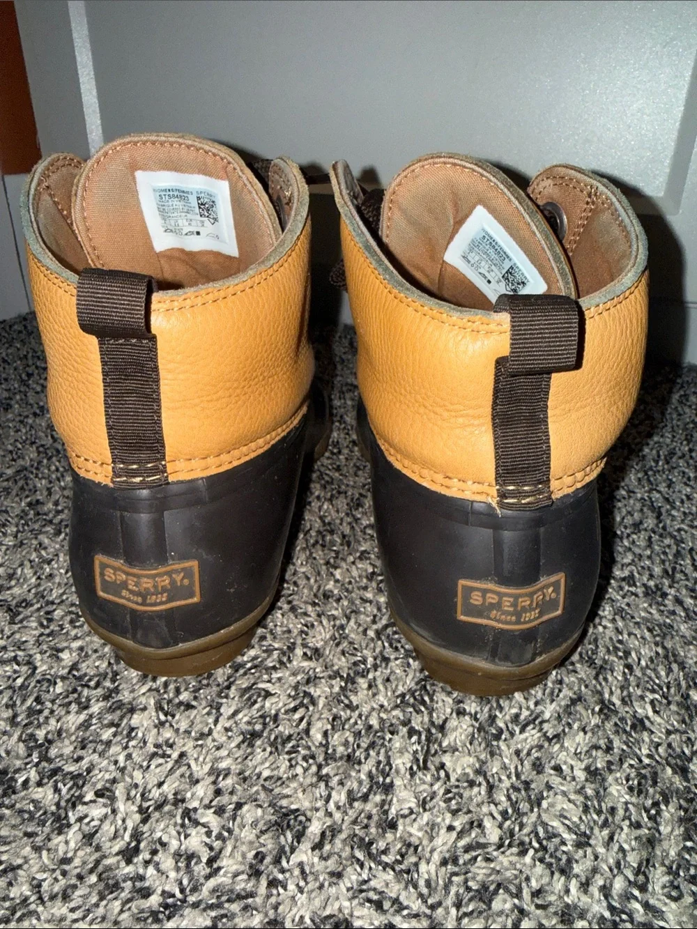 Sperry Saltwater Duck Boots Women’s Size 9 Tan Leather Brown Waterproof